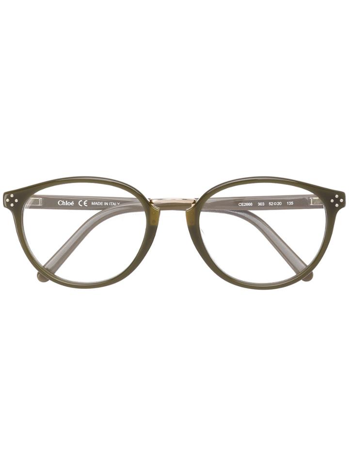 Chloé Eyewear Cat Eye Glasses - Green