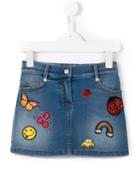 Ermanno Scervino Junior - Multi-patch Denim Skirt - Kids - Cotton/polyester/spandex/elastane - 8 Yrs, Blue