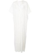 Semi-sheer Floral Maxi Dress - Women - Silk/cotton/viscose/polyimide - S, White, Silk/cotton/viscose/polyimide, By. Bonnie Young