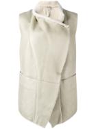 Giorgio Brato Wrap Detail Waistcoat, Women's, Size: 44, Green, Sheep Skin/shearling