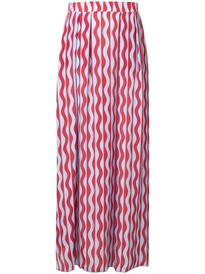L'autre Chose Wave Print Maxi Skirt - Pink