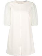 Red Valentino Puff Sleeve Mini Dress - White