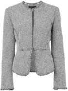 Alexander Wang Tweed Peplum Jacket, Women's, Size: 4, Black, Polyester/cotton/viscose/lamb Skin