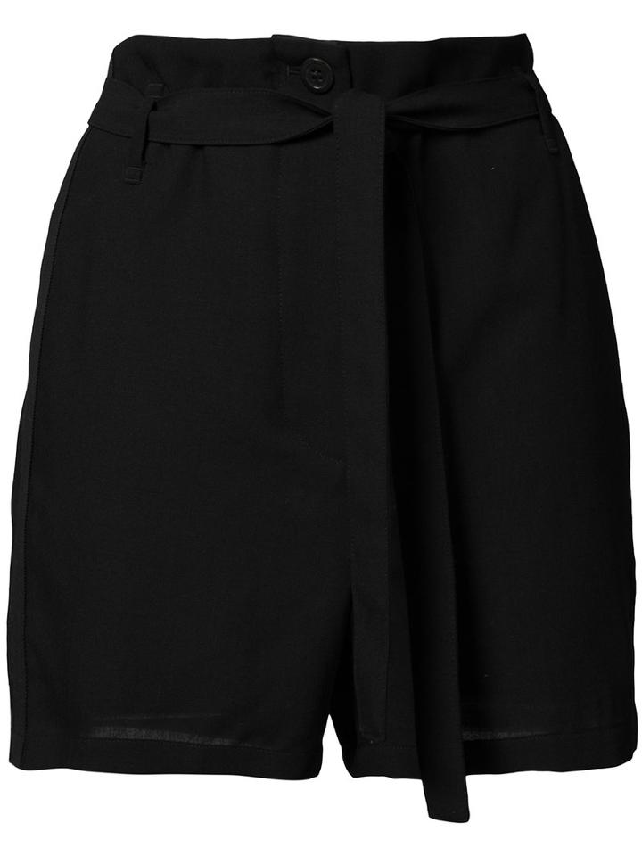 Ann Demeulemeester Pleated Shorts, Women's, Size: 38, Black, Cotton/rayon/virgin Wool
