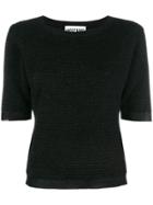 Moschino Short-sleeve Fitted Sweater - Black