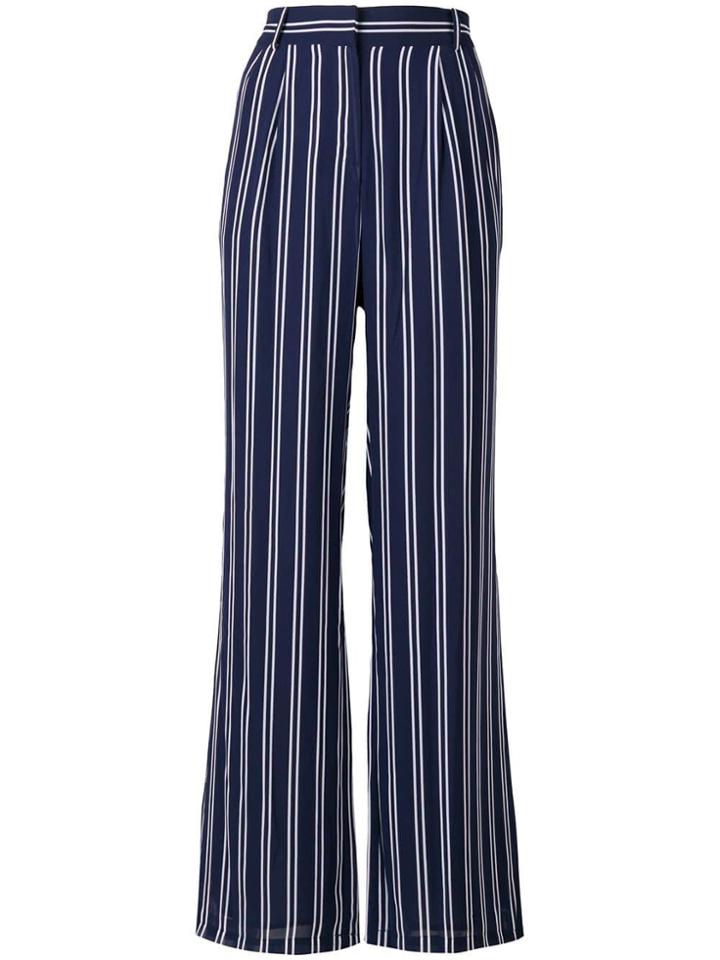 Michael Michael Kors Striped Palazzo Trousers - Blue
