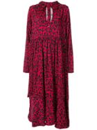 Barbara Bologna Leopard Print Hooded Dress - Red