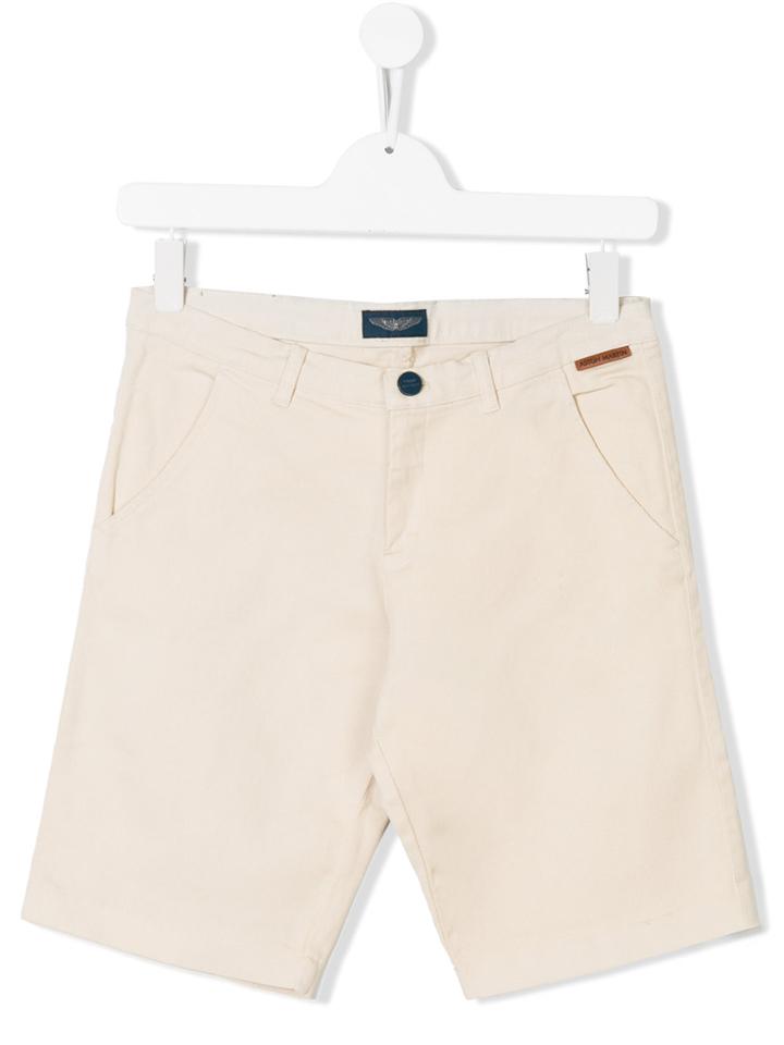 Aston Martin Kids Teen Logo Tab Knee Length Shorts - Nude & Neutrals