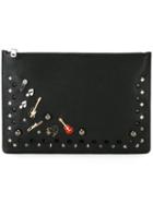 Dolce & Gabbana Musical Badge Clutch, Men's, Black, Leather/metal (other)