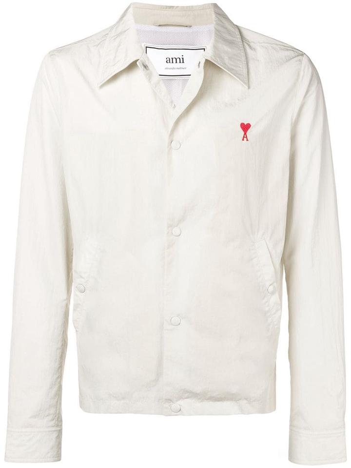 Ami Paris Ami De Coeur Snap Buttoned Jacket - White
