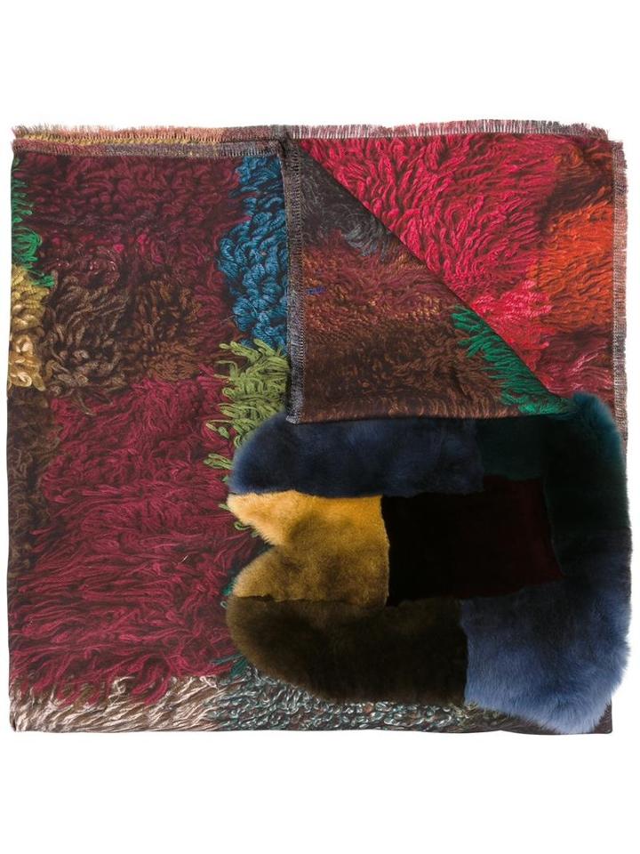 Pierre-louis Mascia 'fancy' Scarf, Women's, Yellow, Silk/rabbit Fur