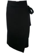 Harmony Paris - 'jody' Wrap Skirt - Women - Cotton/viscose - 36, Black, Cotton/viscose