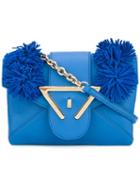 Sara Battaglia Roxy Crossbody Bag, Women's, Blue, Calf Leather/polyester