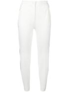 Dolce & Gabbana Piped Cropped Trousers, Women's, Size: 46, White, Virgin Wool/silk/polyamide/spandex/elastane