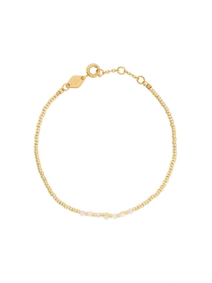 Anni Lu Bead And Gem Bracelet - Gold