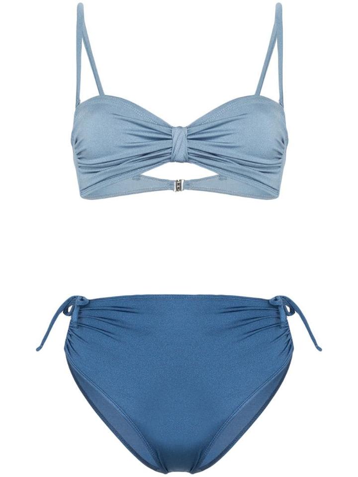 Leslie Amon Bandeau Twist Bikini - Blue