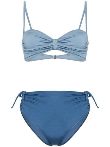 Leslie Amon Bandeau Twist Bikini - Blue