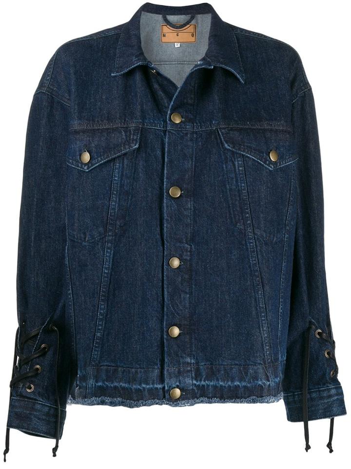 Mcq Alexander Mcqueen Drawstrings Denim Jacket - Blue