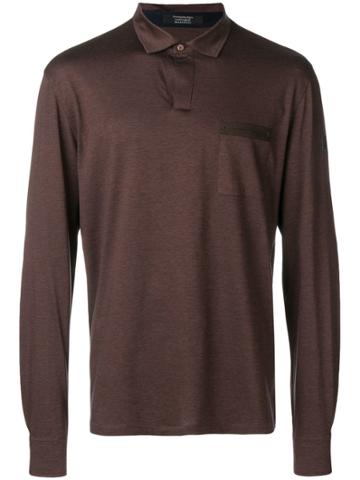 Ermenegildo Zegna Maserati Long Sleeve Polo Shirt - Brown