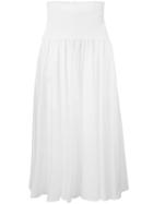 Twin-set - Midi Full Skirt - Women - Cotton/spandex/elastane - 42, White, Cotton/spandex/elastane