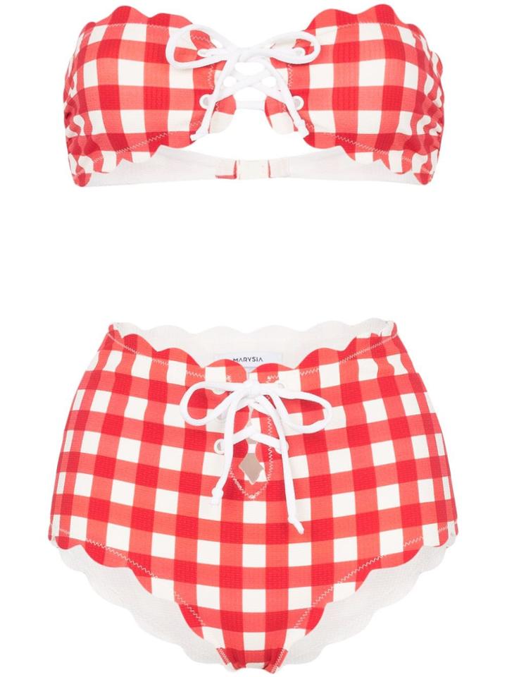 Marysia Gingham Check Bikini - Red