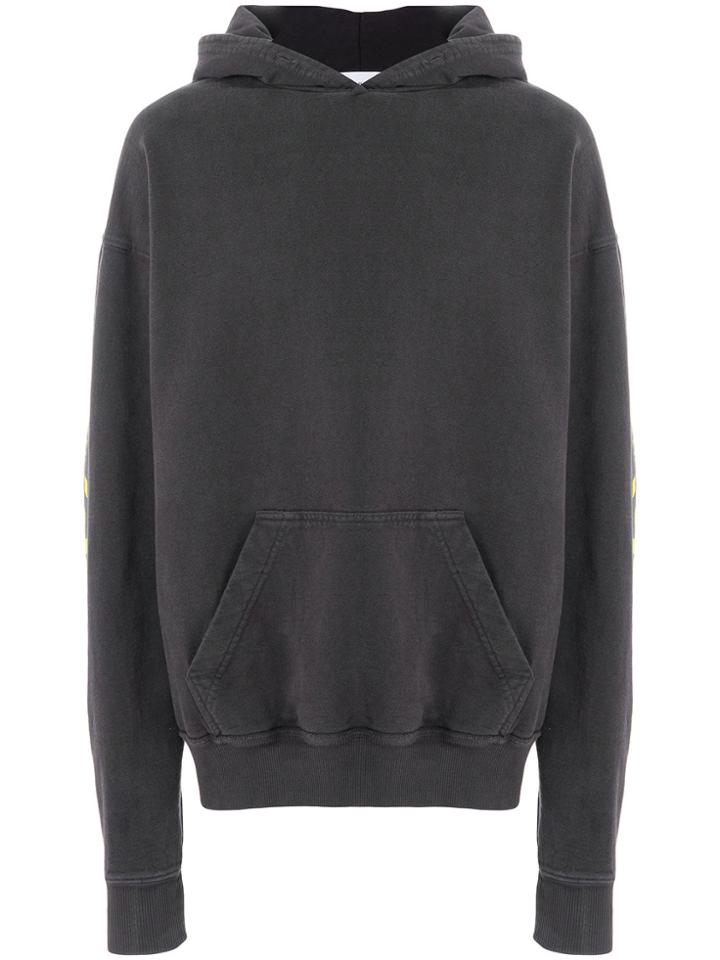 Rhude Oversized Print Detail Hoodie - Black