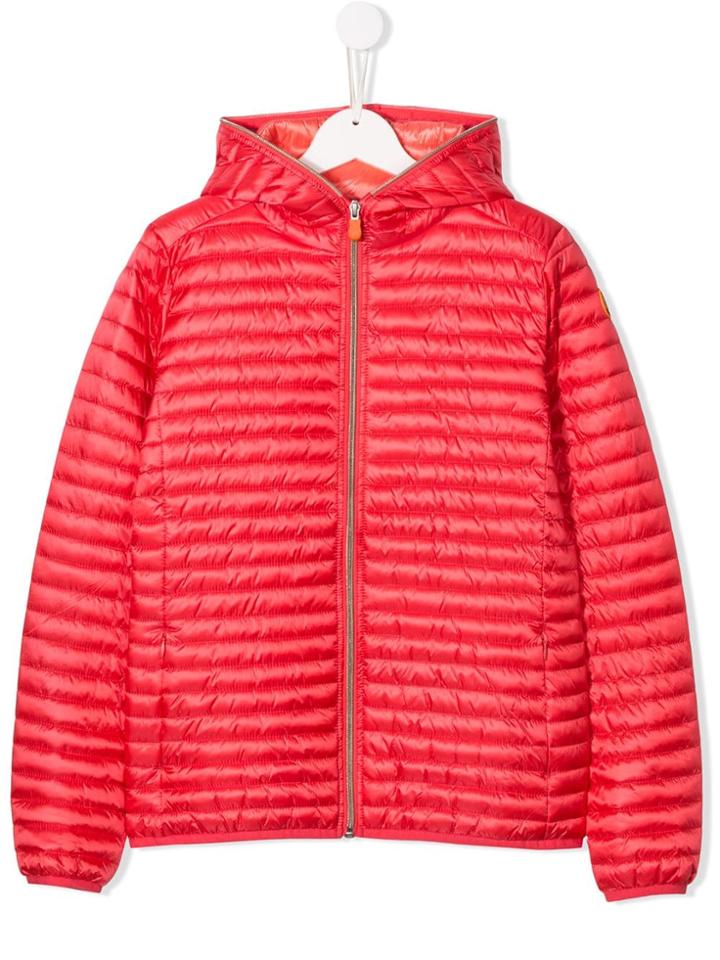 Save The Duck Kids Padded Zipped Jacket - Red