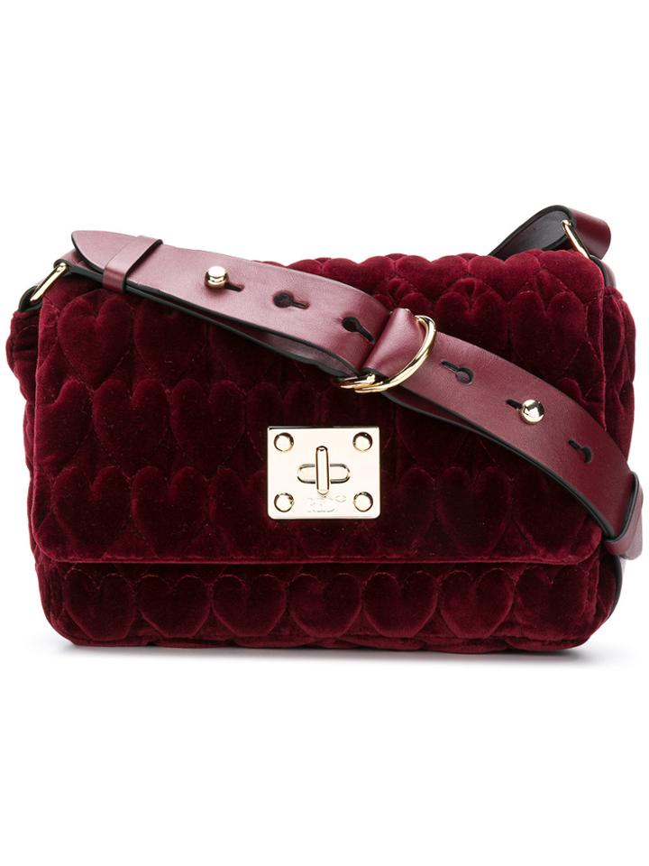 Red Valentino Heart Quilted Velvet Bag