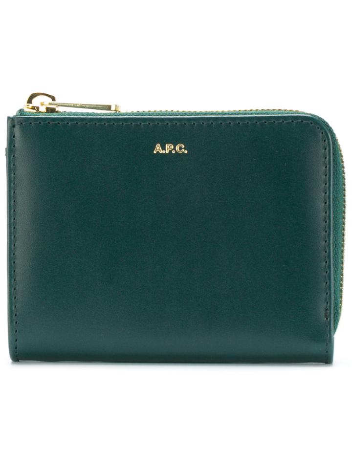 A.p.c. Logo Stamp Wallet - Green
