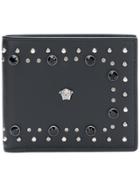 Versace Foldover Studded Wallet - Black