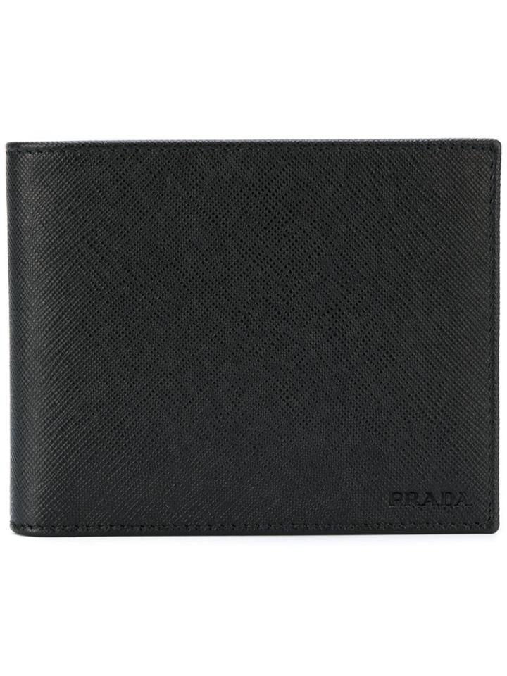 Prada Logo Embossed Cardholder - Black