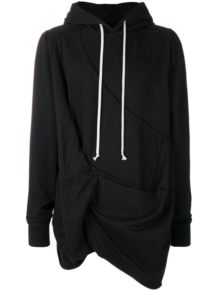 Rick Owens Drkshdw Asymmetric Hem Hoodie - Black