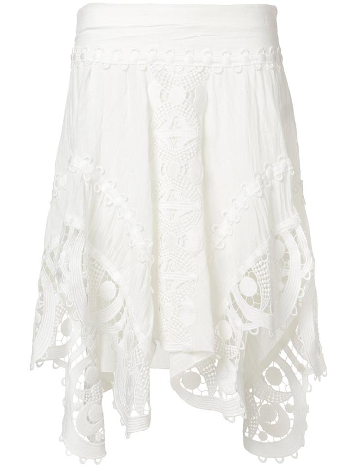 Chloé Lace Handkerchief Skirt - White