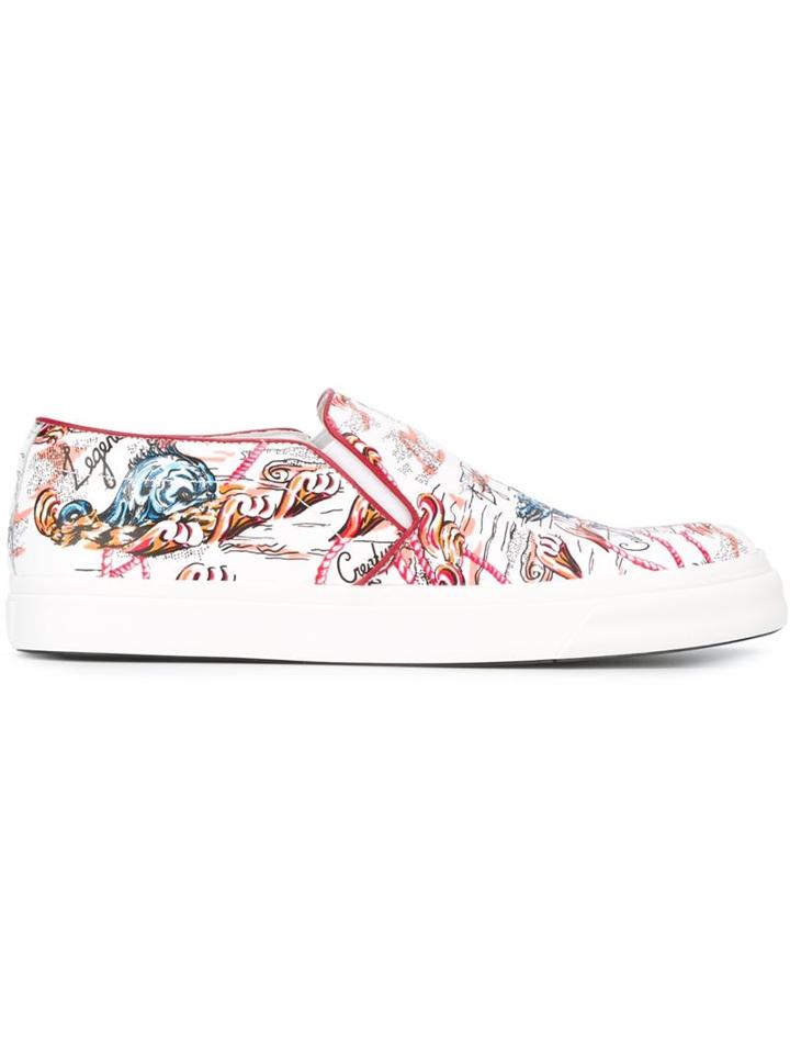 Alexander Mcqueen Legandary Creature Print Skate Slip-on Sneakers