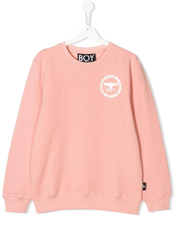 Boy London Kids Eagle Print Sweatshirt - Pink & Purple