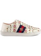 Gucci Ace Rose Print Sneakers - White