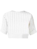 Sonia Rykiel Cropped Knitted Top - White