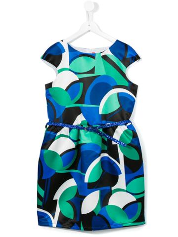 Loredana Optical Print Dress - Blue