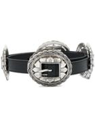 Diesel Flower Plate Buckle Belt - Black