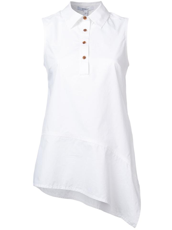 Derek Lam 10 Crosby Sleeveless Asymmetrical Top - White