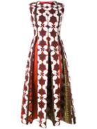 Valentino Floral Print Dress, Women's, Size: 42, Red, Cotton/linen/flax