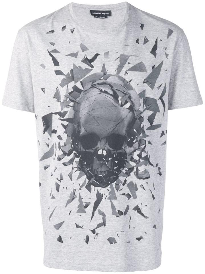 Alexander Mcqueen Shattered Skull T-shirt - Grey