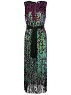 Manoush Tie Waist Sequin Dress - Black