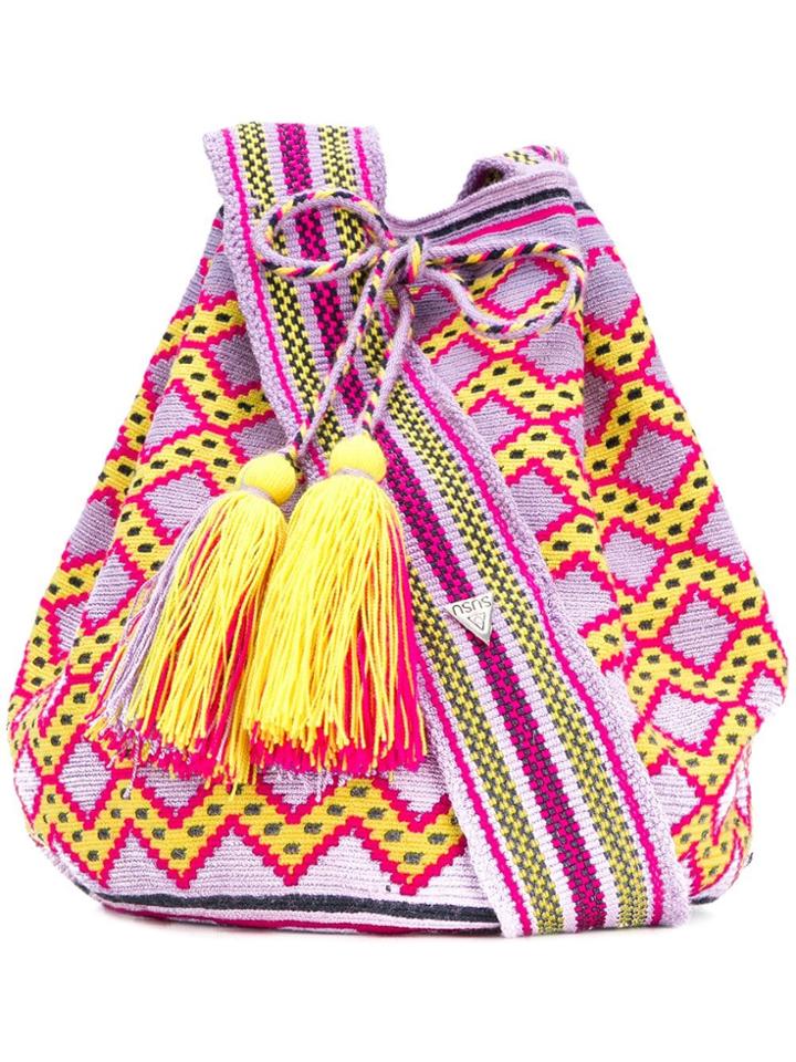 Naledi Geometric Pattern Bag - Pink & Purple