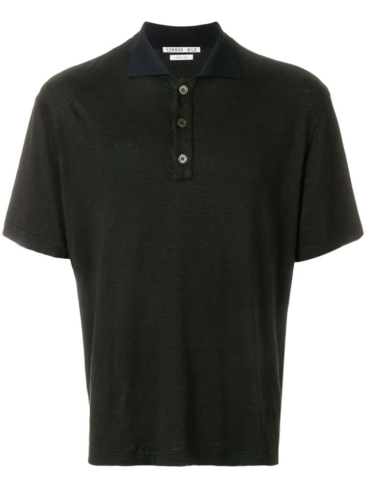 Common Wild Knitted Polo Shirt - Black