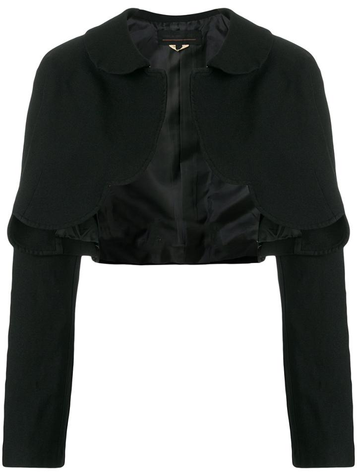 Comme Des Garçons Girl Cropped Scalloped Jacket - Black