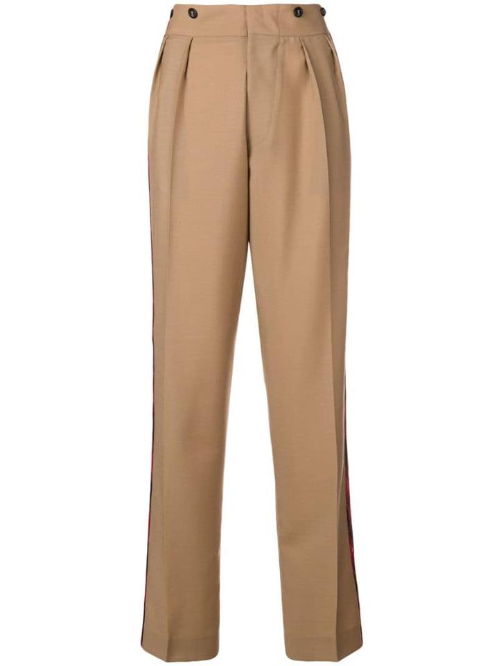 Nº21 Striped Tailored Trousers - Neutrals