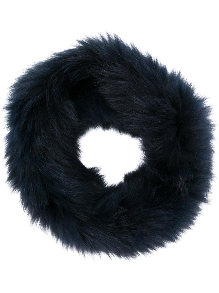 Yves Salomon Rounded Scarf - Blue