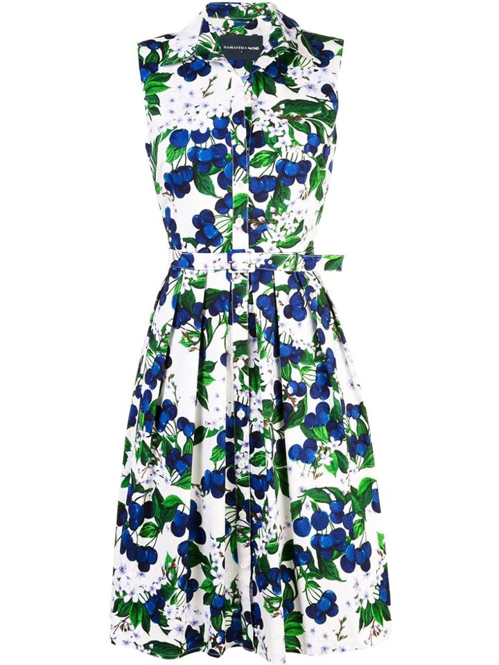 Samantha Sung Floral Print Shirt Dress - Green