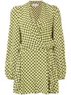 Dvf Diane Von Furstenberg Longsleeve Crossover Romper - Yellow &